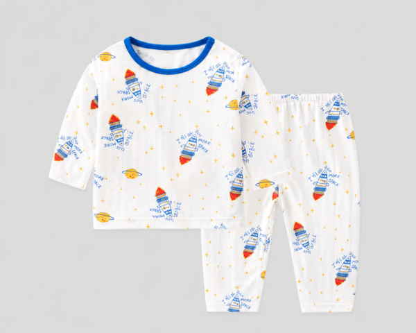 2-Pc Rocket Print Sleepwear Set